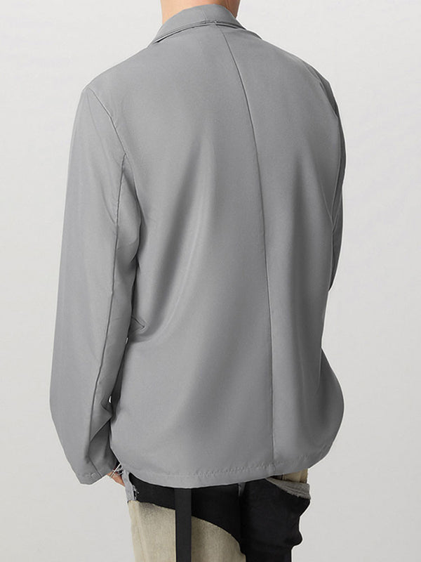 Mens Lace-Up Design Long Sleeve Blazer SKUK80595