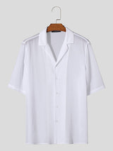 Mens Chiffon See Through Short Sleeve Shirt SKUK46343