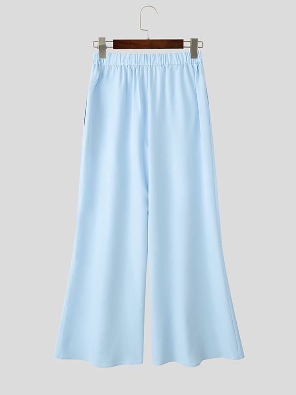 Men's Solid Flared Wide Leg Pant SKUL38615