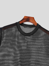 Mens Mesh See Through Crew Neck Vest SKUK46423