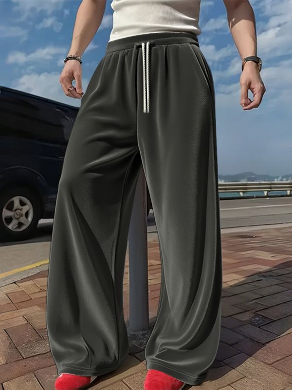 Men's Shiny Wide Leg Casual Pant SKUL36370