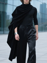 Men's Shawl Textured Long Sleeve T-Shirt SKUL29786