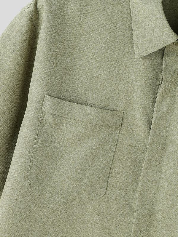 Men's Island Resort Minimalist Turn-down Collar Two Pieces Outfit SKUL76619