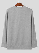 Mens Letter Print Long-Sleeve Pullover Sweatshirt SKUK75382