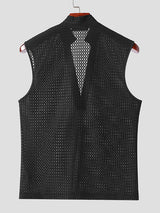 Mens Textured V-Neck Sleeveless Tank SKUK49703