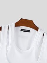 Mens Textured Stretch Two-Piece Cropped Tank SKUL13710