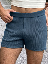 Men's High Street Urban Casual Textured Elastic Waist Short SKUL81050