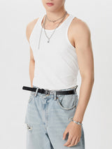 Mens Solid Ribbed Knit Sleeveless Tank SKUK02702