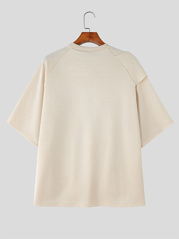 Mens Solid Color 3D-Cut Short Sleeve T-Shirt SKUL13730