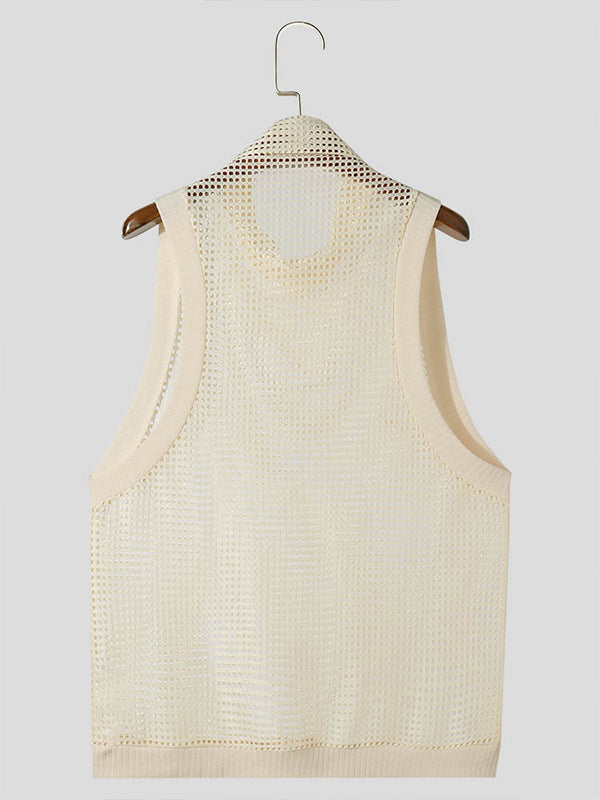 Mens Mesh Hollow Out Sheer Sleeveless Tank SKUK68780