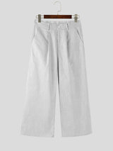 Mens Textured Wide-Leg Loose Casual Pant SKUL15956