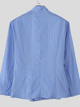 Men's Twist Multi Button Striped Long Sleeve Blazer SKUL33049