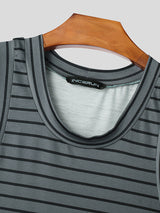 Mens Striped Colorblock Casual Tank SKUL03123