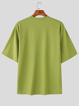 Mens Solid Color Versatile Short-Sleeve T-Shirt SKUL11437