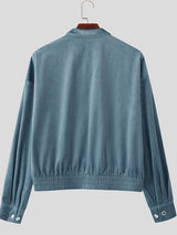 Men's Solid Velvet Long Sleeve Jacket SKUL34129