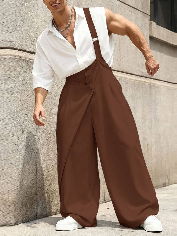 Men's Deconstructed Solid Color One Shoulder Jumpsuit SKUL51017