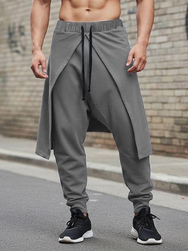 Men's Solid Color Deconstructed Layered Pant SKUL50082