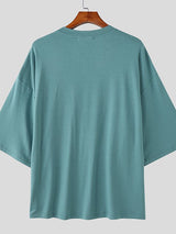 Men's Sheer Mesh Patchwork Short Sleeve T-shirt SKUL52632