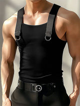 Mens Solid Color Knit Fitted Sleeveless Tank SKUL05346