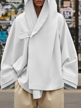 Men's Solid Color Deconstructed Hooded Long Sleeve Jacket SKUL45352