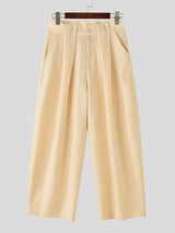Mens Solid Color Wide Leg Casual Pant SKUL12492