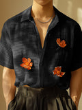 Mens Flower Mesh See Through Short Sleeve Shirt SKUK60637
