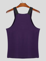 Mens Solid Color Knit Fitted Sleeveless Tank SKUL05346