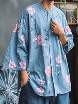 Mens Floral Print Long Sleeve Shirt SKUL11540