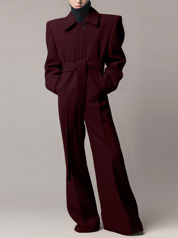 Men's Solid Padded Shoulder Casual Jumpsuit SKUL29633