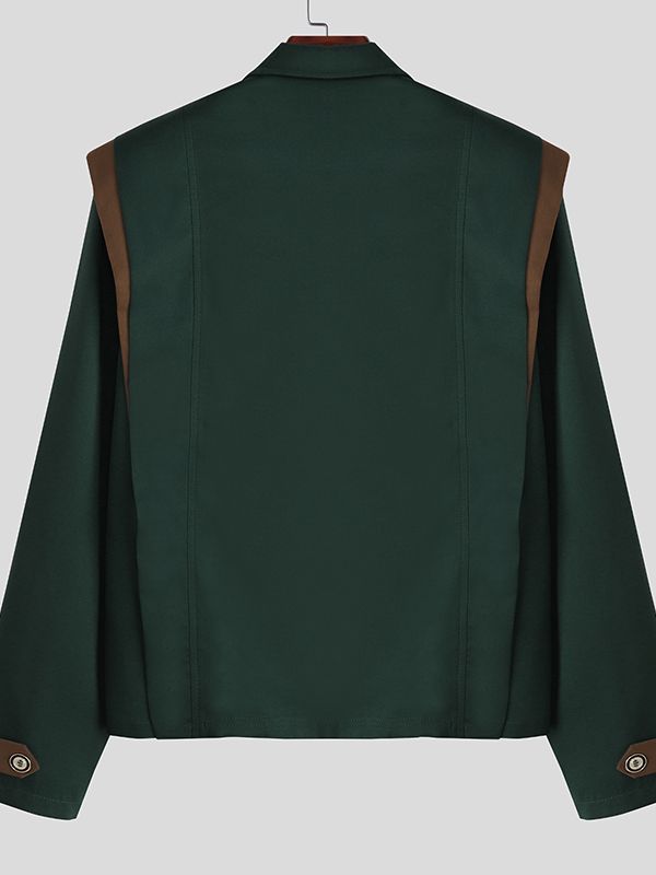 Men's Color Block Long Sleeve Jacket SKUL37253