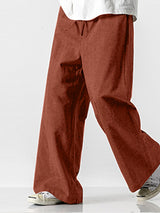 Mens Solid Casual Drawstring Waist Pants SKUK33728