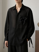 Men's Chiffon Sheer Long Sleeve Shirt SKUL41216