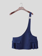 Men's Avant-Garde Asymmetrical Single Strap Peplum Waist Skirt SKUL60658