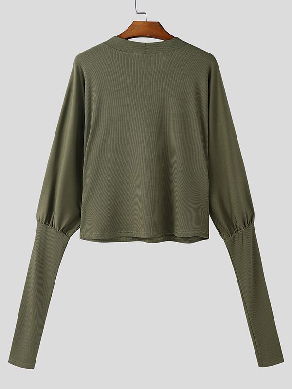 Men's Knit Textured Bat Sleeve T-shirt SKUL45310