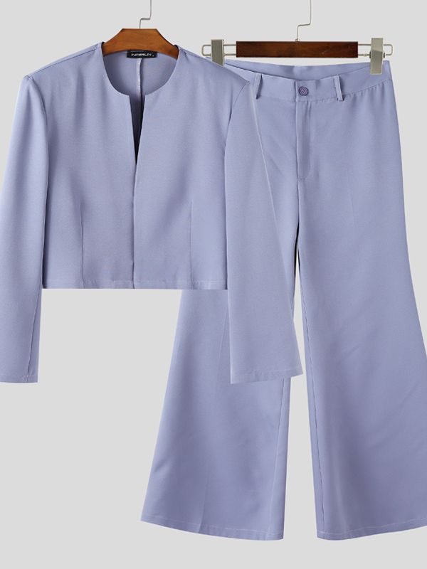 Men's Solid Casual Two Pieces Outfit SKUL36397