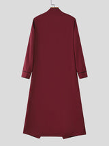 Men's Long Hem Contrast Outline Long Sleeve Blazer SKUL26119