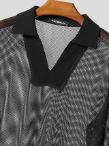 Men's Sheer Mesh Long Sleeve Shirt SKUL46258