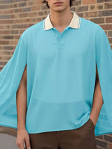 Men's Avant-Garde Sheer Chiffon Split Cape Sleeve Shirt SKUL60989
