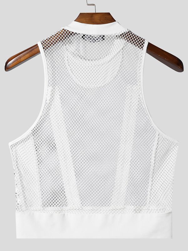 Men's Sheer Mesh Cropped Tank SKUL42454