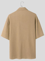 Mens Simple Textured Short Sleeve Two Pieces Outfit SKUL03662