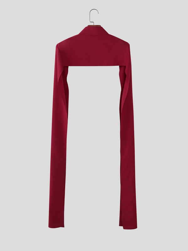 Men's Avant-Garde Deconstructed Sharp Pointed Collar Extra-Long Trailing Sleeves Cloak SKUL54089