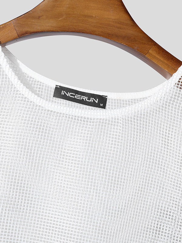 Mens Sheer Mesh Cut-Out Tank SKUL02390