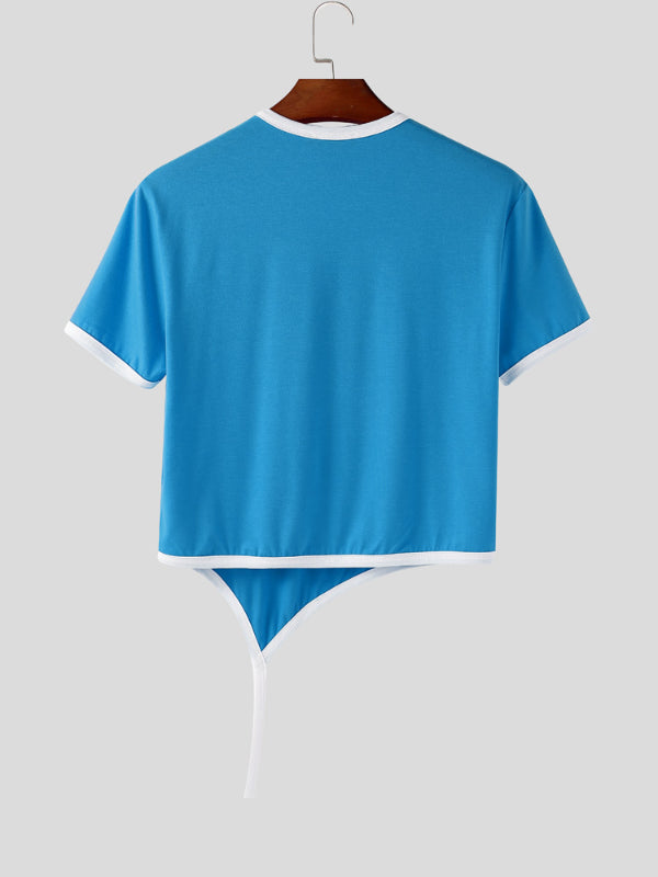 Mens Star Print Cropped Short-Sleeve T-Shirt SKUL17950