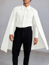 Men's Cape Patchwork Textured Long Sleeve Shirt SKUL28506