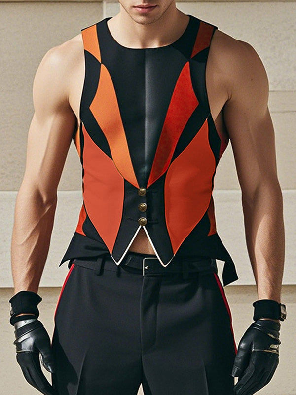 Mens Butterfly Color-Block Print Tank SKUK94603