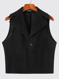 Mens Solid Lapel Button Front Waistcoat SKUK12543