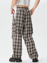 Mens Plaid Cargo Pocket Casual Pants SKUK41863