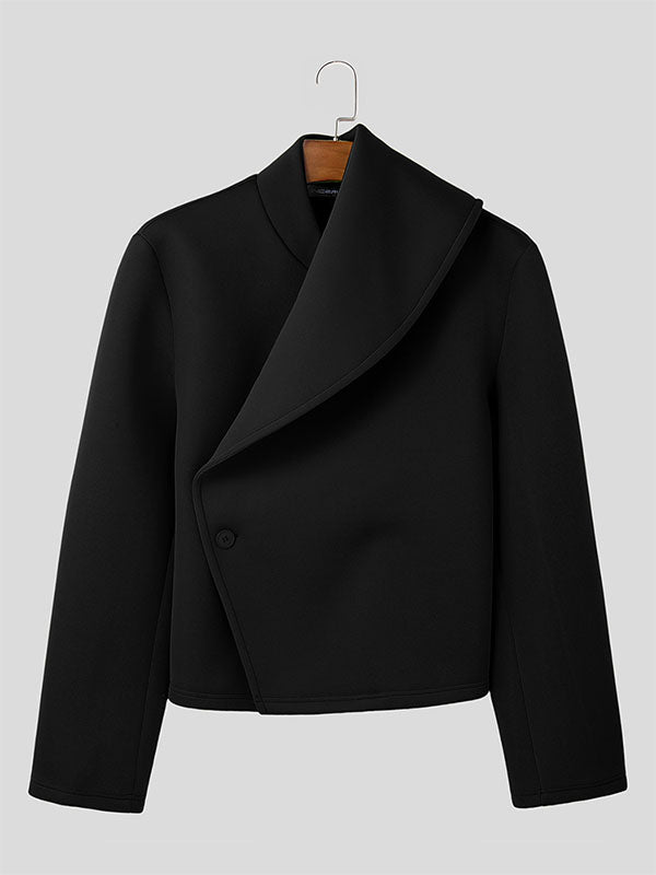 Mens Solid Color Casual Long Sleeve Jacket SKUK95555