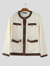 Men's Contrast Edge Casual Long Sleeve Jacket SKUL26067