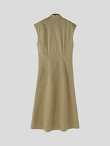 Men's Avant-Garde Sleeveless Mandarin Collar Floor-Length Split Tunic Cardigan SKUL61914